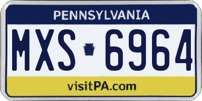 PA license plate MXS6964