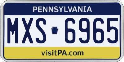 PA license plate MXS6965