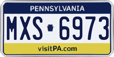 PA license plate MXS6973