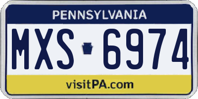 PA license plate MXS6974