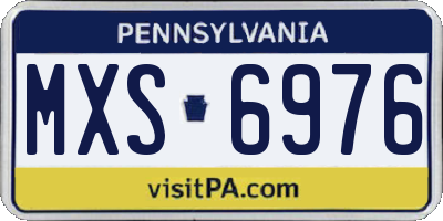 PA license plate MXS6976
