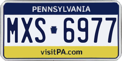 PA license plate MXS6977