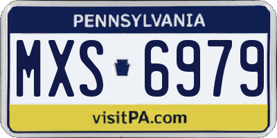 PA license plate MXS6979