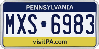 PA license plate MXS6983