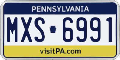 PA license plate MXS6991