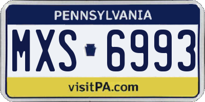 PA license plate MXS6993