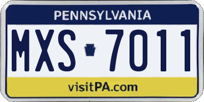 PA license plate MXS7011