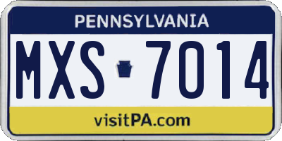 PA license plate MXS7014