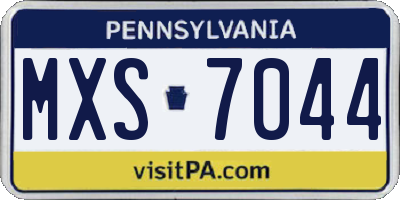 PA license plate MXS7044