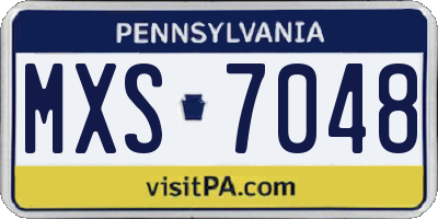 PA license plate MXS7048