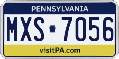 PA license plate MXS7056