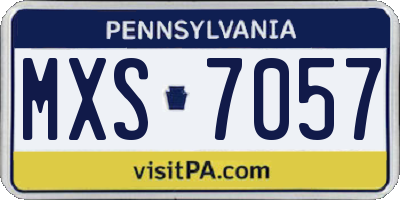 PA license plate MXS7057