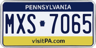 PA license plate MXS7065