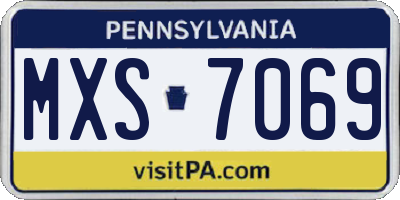 PA license plate MXS7069