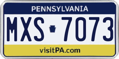 PA license plate MXS7073