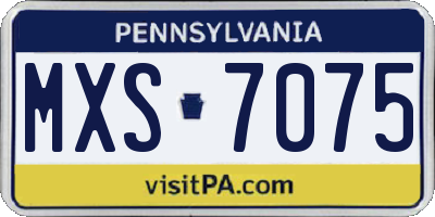 PA license plate MXS7075