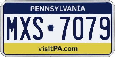 PA license plate MXS7079