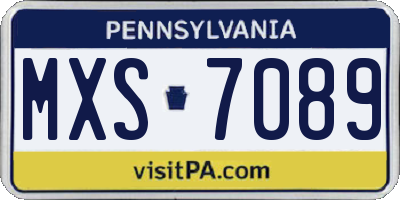 PA license plate MXS7089