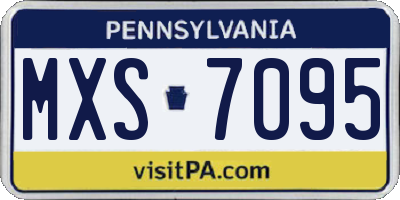 PA license plate MXS7095