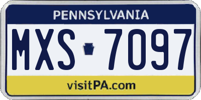 PA license plate MXS7097