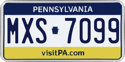 PA license plate MXS7099
