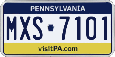 PA license plate MXS7101