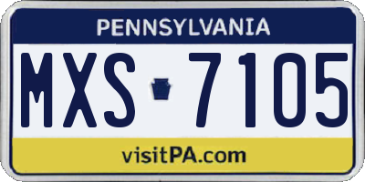 PA license plate MXS7105