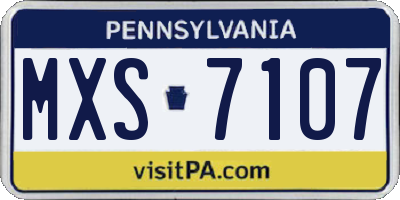 PA license plate MXS7107