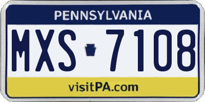 PA license plate MXS7108