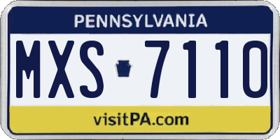 PA license plate MXS7110