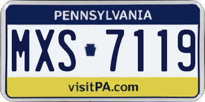 PA license plate MXS7119