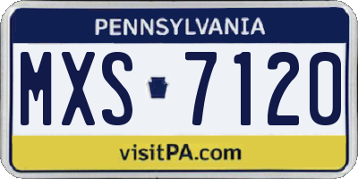 PA license plate MXS7120