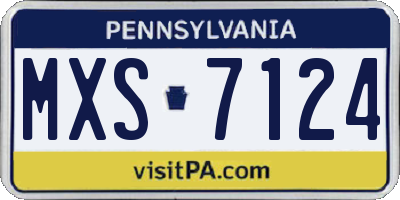 PA license plate MXS7124