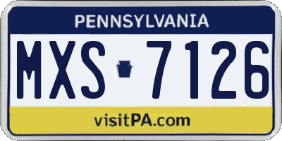 PA license plate MXS7126