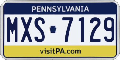 PA license plate MXS7129