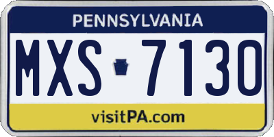 PA license plate MXS7130