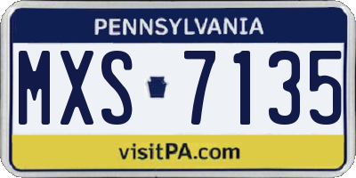 PA license plate MXS7135