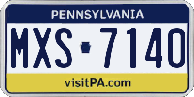 PA license plate MXS7140