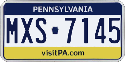 PA license plate MXS7145