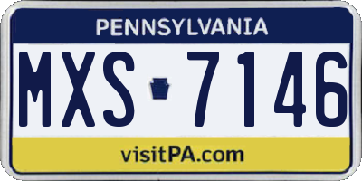 PA license plate MXS7146