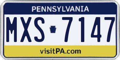 PA license plate MXS7147