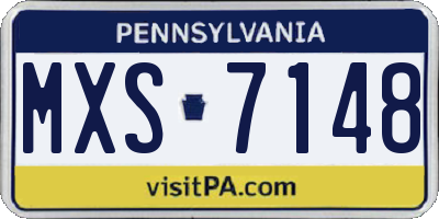 PA license plate MXS7148