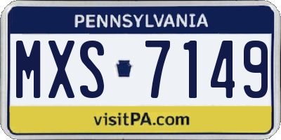 PA license plate MXS7149