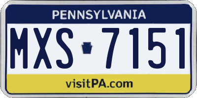 PA license plate MXS7151