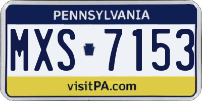 PA license plate MXS7153