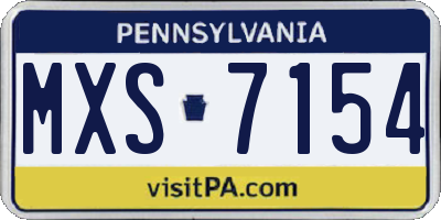 PA license plate MXS7154