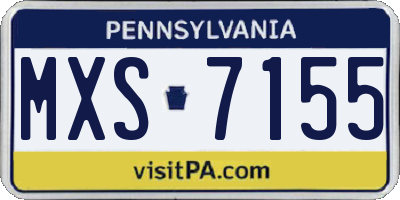 PA license plate MXS7155