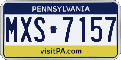 PA license plate MXS7157