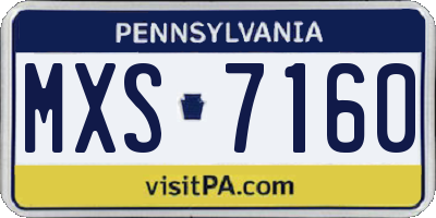 PA license plate MXS7160
