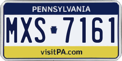 PA license plate MXS7161